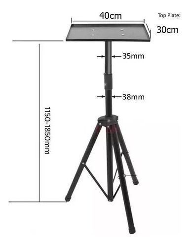 Soporte de trípode para proyector de 1 paquete, trípode de aluminio de 4  secciones para portátil, altura ajustable de 23,5 a 161,29 cm con soporte