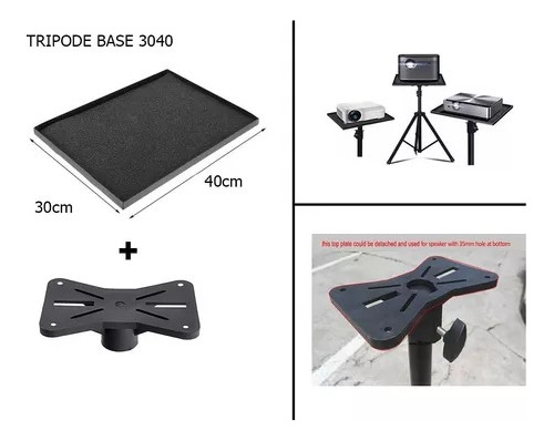 Tripode Soporte Base  Para Proyector O Portatil Negro