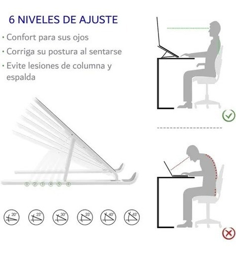 Soporte Base Computador Portatil Ajustable Plegable